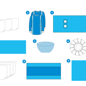 Anjiyografi işlemleri için steril ve tek kullanımlık cerrahi set.
