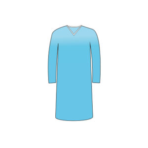 Uzun kollu hasta önlüğü, konforlu ve nefes alabilen kumaş.